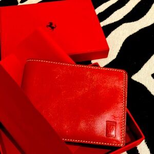 Ferrari red leather wallet